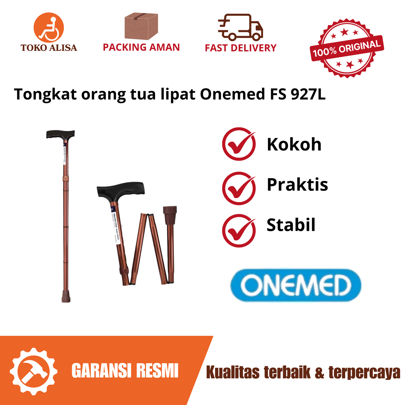 Tongkat orang tua lipat Onemed FS 927L
